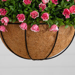 Nearly Natural pink floral hanging basket for indoor and outdoor spaces