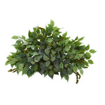 Artificial green bush on a white background