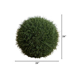 Nearly Natural 24-inch UV-resistant artificial cedar ball in green