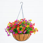 Nearly Natural multicolor artificial daisy hanging basket DIY kit