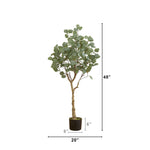 Nearly Natural 4-Foot Artificial Eucalyptus Floor Tree with Flexible Branches
