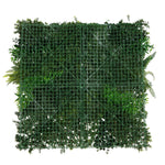 Square green grid with foliage on a white background