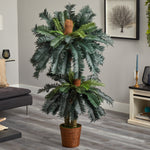 Artificial potted plant in a living room setting