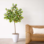 Nearly Natural 5' Artificial Tangerine Tree with Green Foliage and Colorful Citrus Accents
