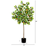 Artificial Citrus Tree with Decorative Tangerines and Green Leaves