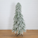 Pre-lit flocked Christmas tree with warm white LED lights