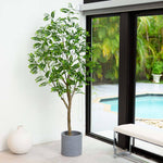 7 Foot Artificial Green Citrus Tree
