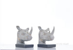 8 Inch Height Rhino Head Bookend – Set of 2 Resin Rustic Style Book Holders