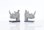 Resin Bookend Set – 8 Inch Height – Rhino Head Design for Rustic Interiors