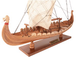 Drakkar Viking Ship Model – Wooden Replica – 15x9x12.5 Inch