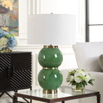 28 Inch Moss Green Accent Lamp for Living Room