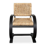 Rehema Oak Wood Dining Chair – Black Frame with Woven Seat by Uttermost