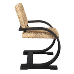 Scandinavian Style Chair – Woven Dining Seat and Curved Wood Frame