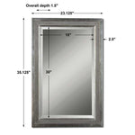 Vertical Wall Mirror with Triple Beaded Frame