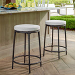 Heavy Textured Java Finish Oyster White Thayer Outdoor Counter Stool