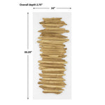 Vertical Iron Wall Sculpture with Raw Gold Strips by Uttermost