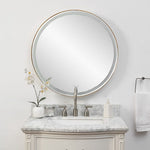 Lighted Round Wall Mirror with Touch Control by Uttermost