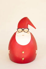 22.5 in Metal Santa With Glasses Painted Christmas Sculptural Decor Brand