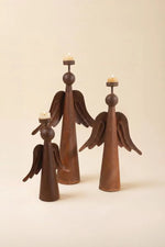 Rustic Angel Iron Candle Holders Set of 3 19.5 in Decorative Home Accent Brand