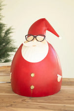 Painted Metal Santa 22.5 in With Glasses Christmas Decorative Figure Brand