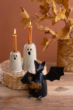 Recycled Metal Bat With Pumpkin 10 in Halloween Sculptural Home Accent Brand