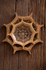 Halloween Mango Wood Bowls Set of 2 12 in Carved Spider Web Accent Brand