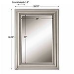 Decorative Silver Leaf Wall Mirror with Beveled Glass – Stuart Collection