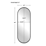 Uttermost Oval Black Mirror – Modern Satin Finish for Entryway or Bedroom