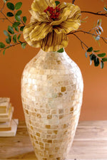 capiz shell vase,