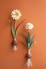 Set of 2 sculptural flower wall candle holders in different sizes
