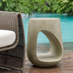 Sculptural black garden table