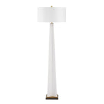 White acrylic floor lamp with iron base