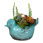 Ceramic Bird Motif Flower Pot