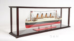 Elegant Display Case for Cruise Ship Models – Mahogany with Glass Panels