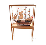 Wood Display Case – Clear Finish Hardwood – 69in Tall – Dustproof Ship Display