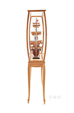 Floor Display Case – Clear Finish Wood – 69in Tall – For Large Model Ships