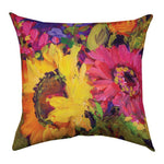 Cheerful Yellow Floral Pillow – Indoor & Outdoor Use, 18