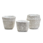 White Washed Decorative Planters Set