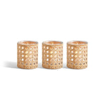 Natural Woven Candleholder Set