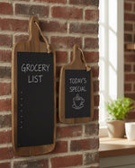 Pine wood memo cutting boards in two sizes for kitchen wall display