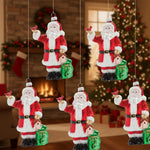 Christmas Santa with Cardinal Glass Ornament