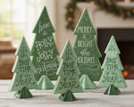 Green Ceramic Pine Trees – Set of 4