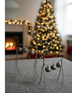 8x2.5x13.5 Inch Wire Reindeer with Bells