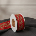 Christmas Ornate Wired Ribbon – Gold Floral Polyester Ribbon 4