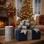 Holiday Ribbon Set of 2 – Grey Wired Polyester 4