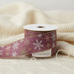 Christmas Snowflake Wired Ribbon – Glitter Nylon Craft Ribbon 2.5