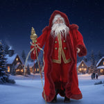 Christmas Jeweled Staff Santa Figurine