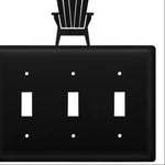 Triple Switch Wall Cover Adirondack Chair Wrought Iron Design 6.63 H Decorative Cabin Decor Plate by Village Wrought Iron Inc.