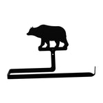 Rustic Bear Wall Mount Paper Towel Holder Black Metal