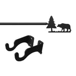 Lodge Inspired Adjustable Curtain Rod with Bear Pine Accent